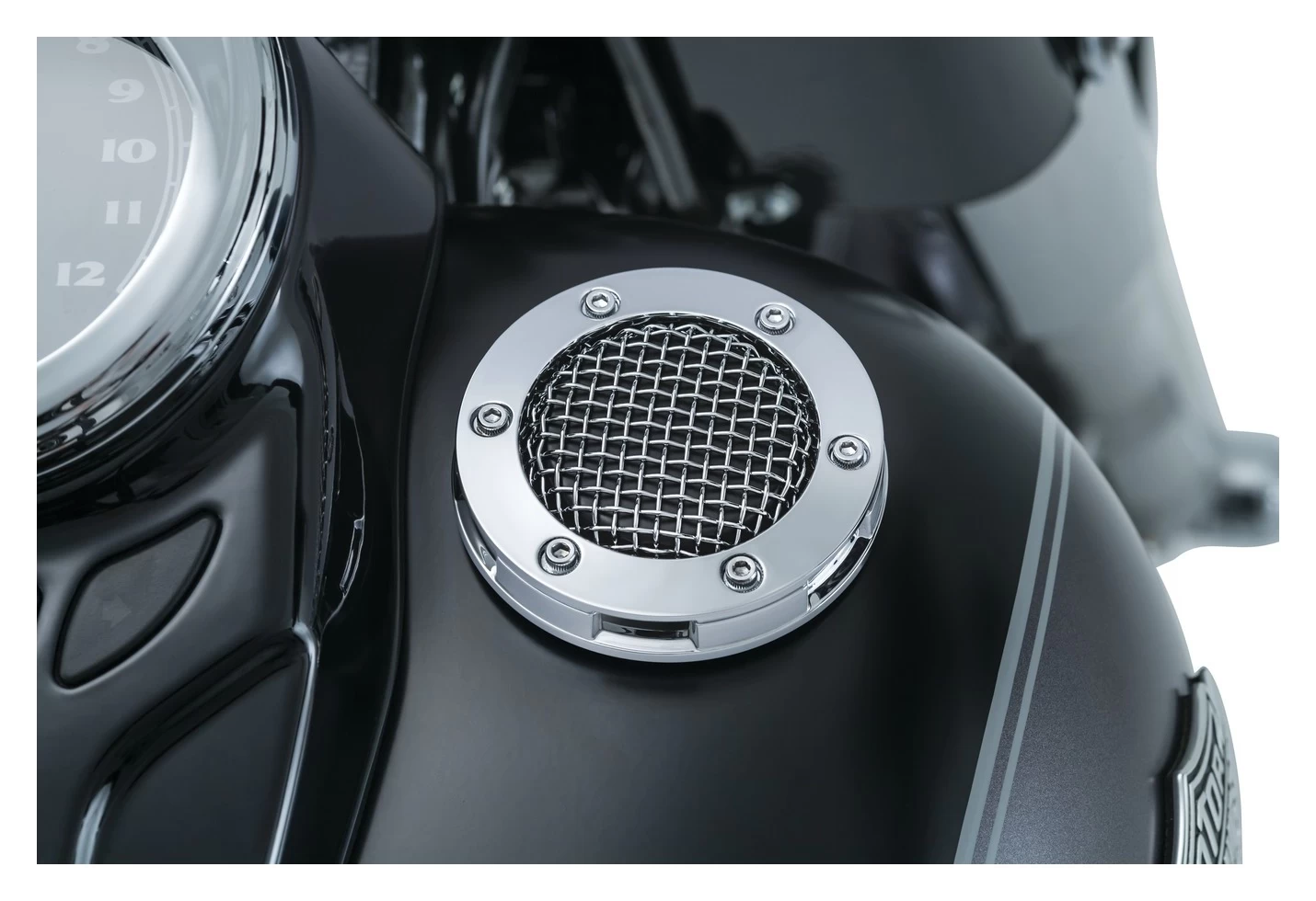 Kuryakyn Mesh Vented Gas Cap For Harley 1982-2023 3 Kuryakyn Mesh Vented Gas Cap For Harley 1982-2023 - Image 3